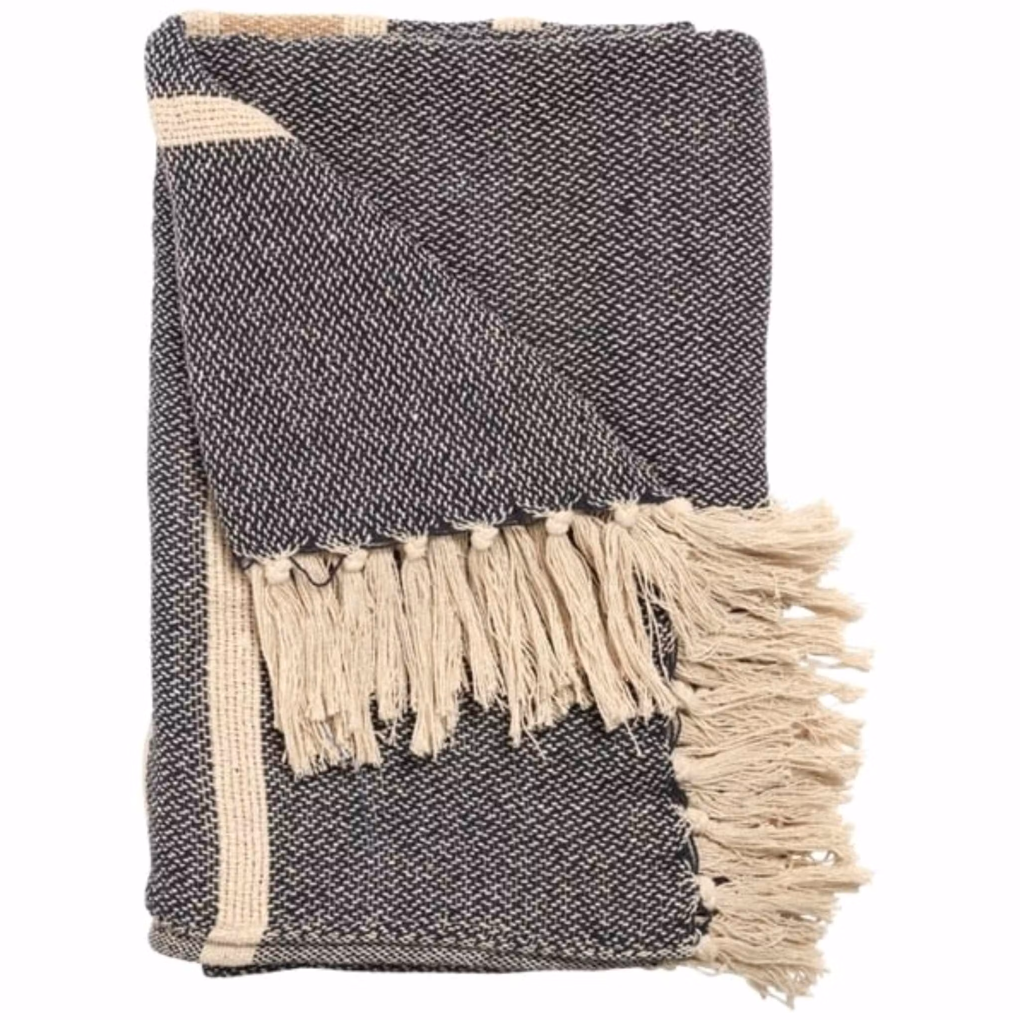 Picnictæppe, Mila-Natur/Navy/Beige