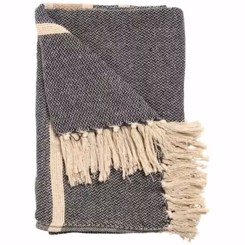 Picnictæppe, Mila-Natur/Navy/Beige