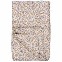Quilt m/blåt, brunt og sandfarvet paisleymønster