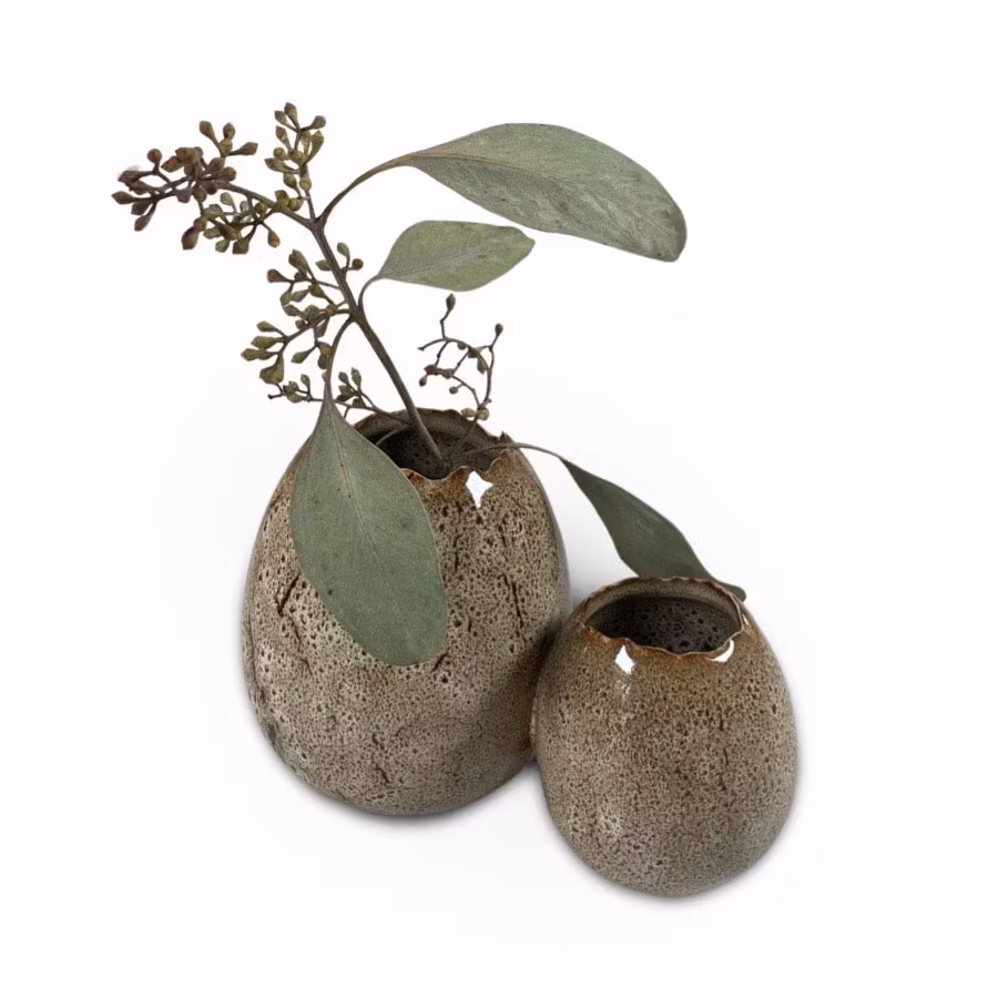 Ægge vase brun