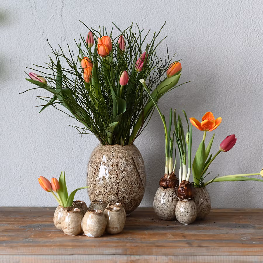 Ægge vase brun