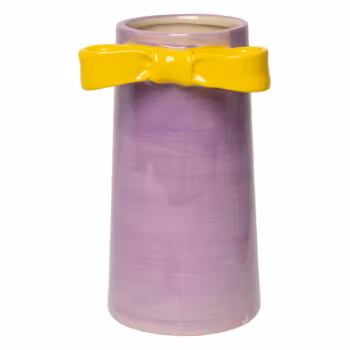 Vase med sløjfe Lilla/gul