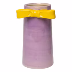 Vase med sløjfe Lilla/gul
