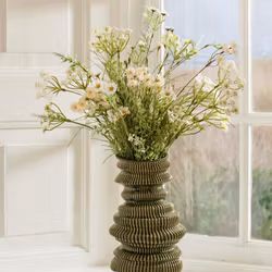 Vase m/riller Sculpture grøn