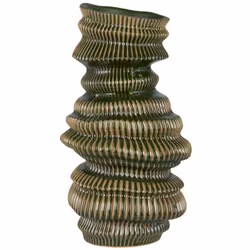 Vase m/riller Sculpture grøn