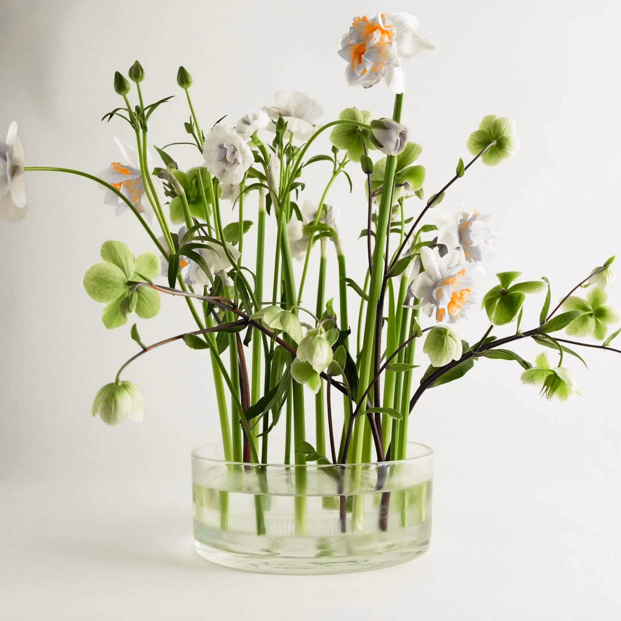 Shallow Glass Cylinder Vase