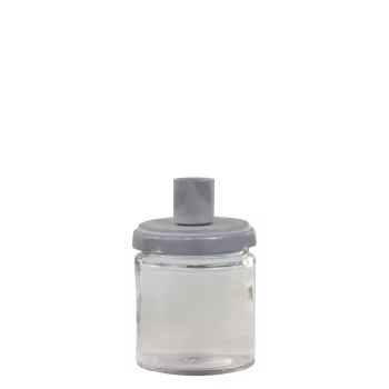 Lysestage m. glas Mellem
