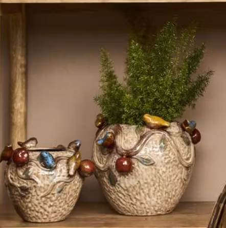 Vase/potte Fruit & Bird