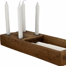 Træ bakke til 4 lys