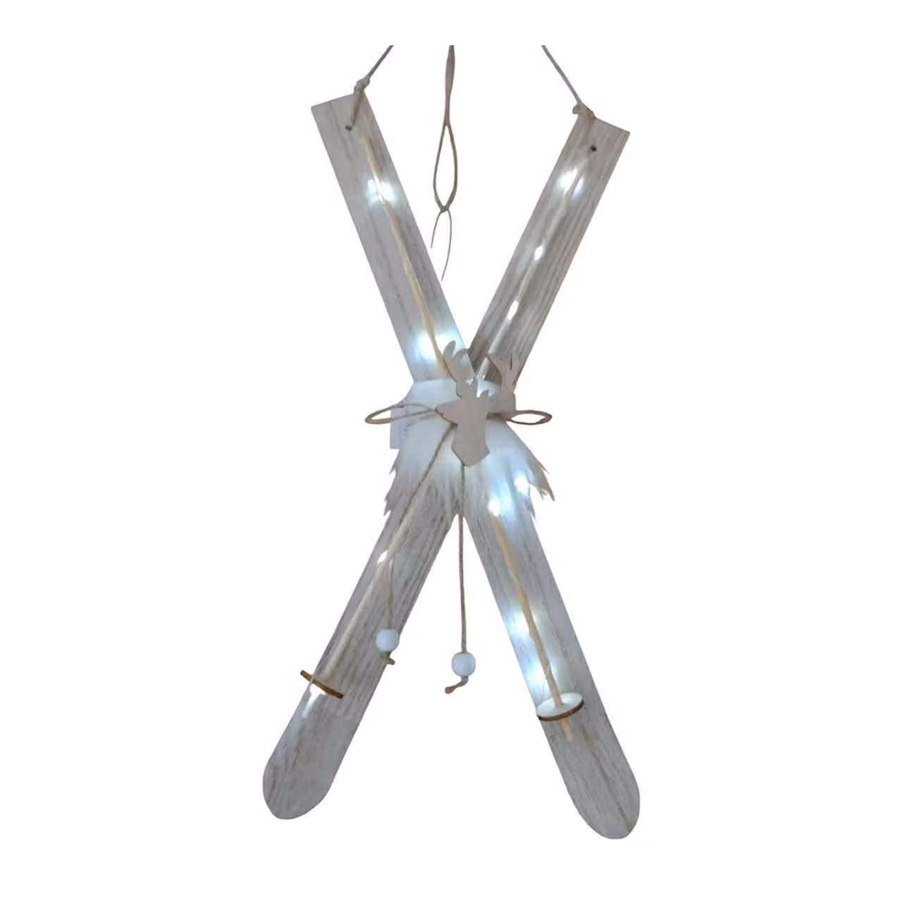 Træ ski med LED-lys