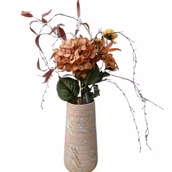 Brun/rød buket med hortensia