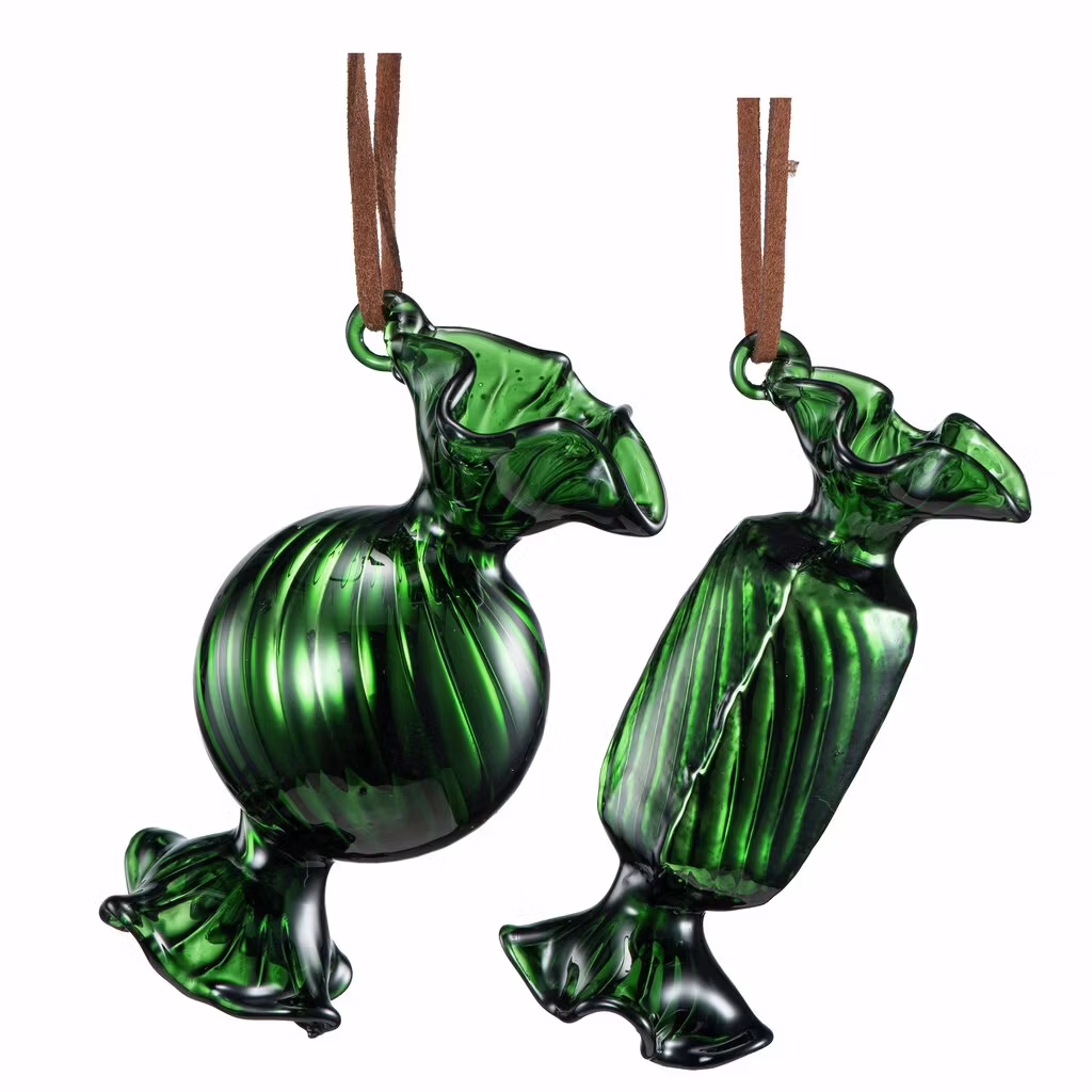 Glaskugle karamel grøn