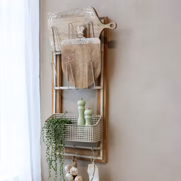 Væg holder m/holder og kroge