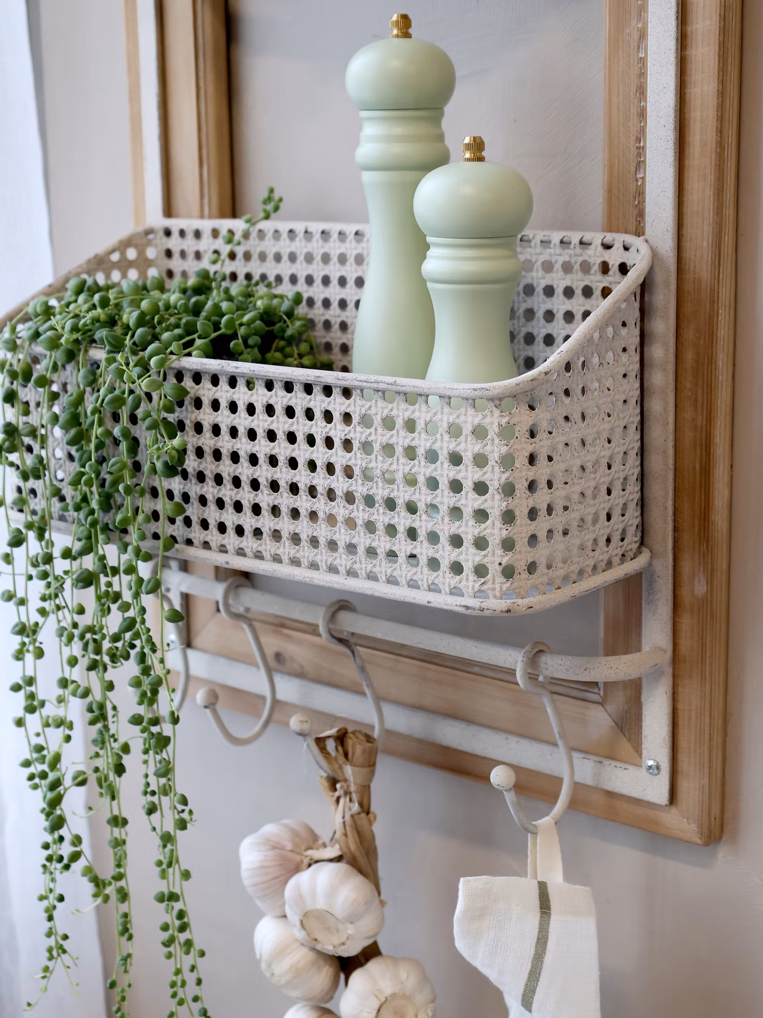 Væg holder m/holder og kroge