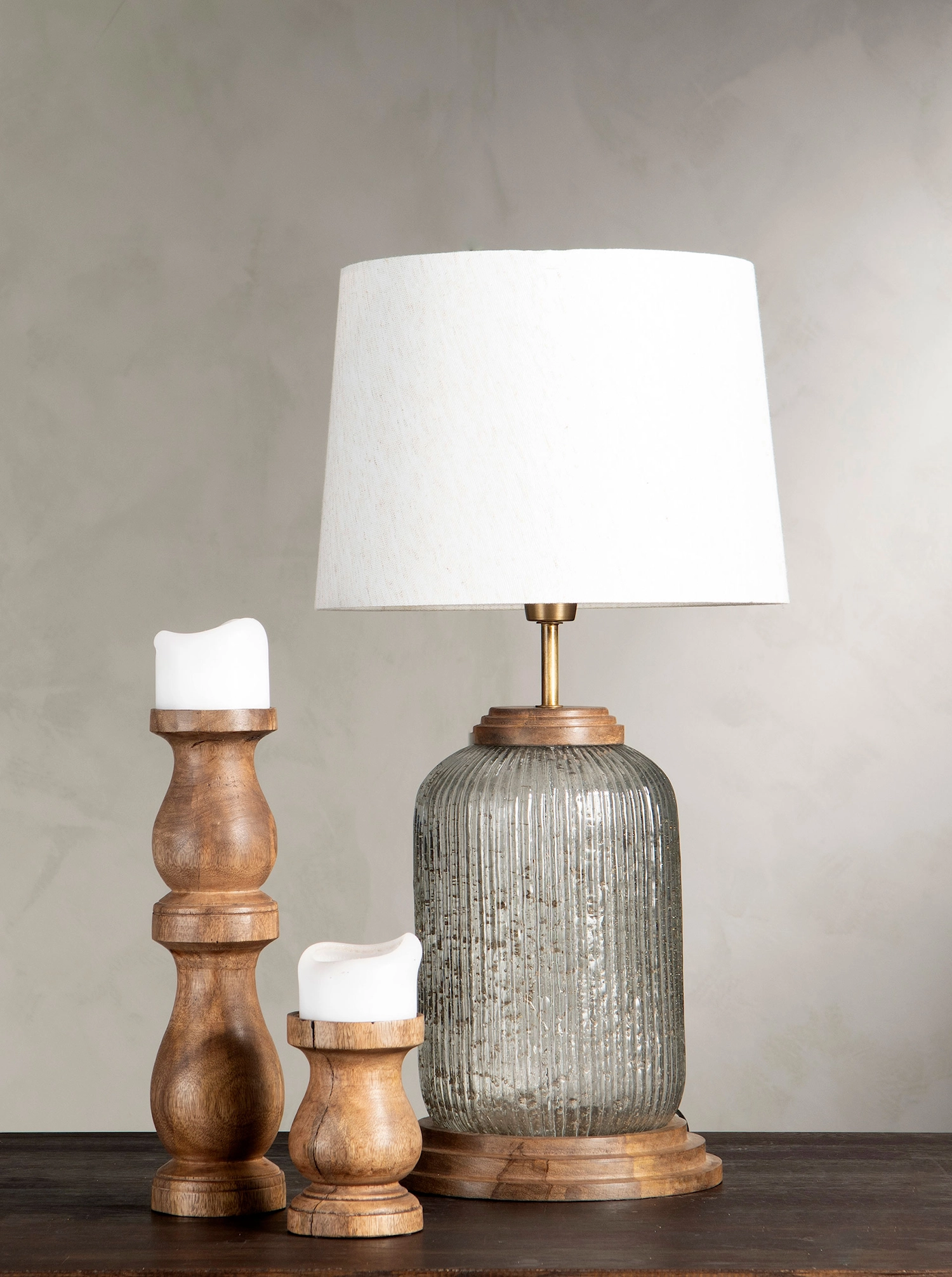 Lampefod Hava Glas/træ