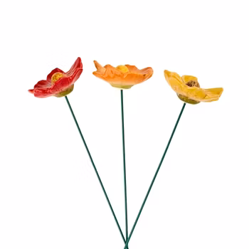 Keramik Valmue på pind