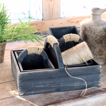 Kasse m. håndtag og 2 kasser