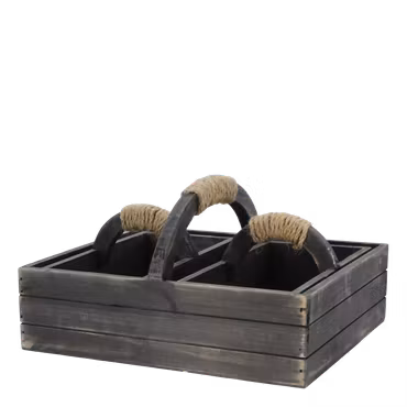 Kasse m. håndtag og 2 kasser