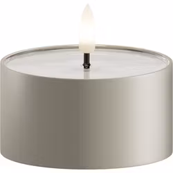 LED metallisk fyrfadslys salviegrøn 2 pk.