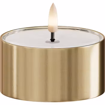 LED metallisk fyrfadslys Guld 2 pk.