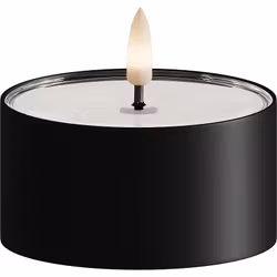 LED metallisk fyrfadslys Sort 2 pk.