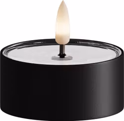 LED metallisk fyrfadslys Sort 2 pk.