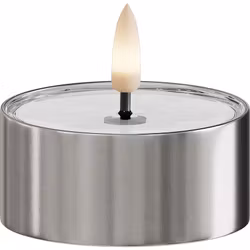 LED metallisk fyrfadslys Sølv 2 pk.