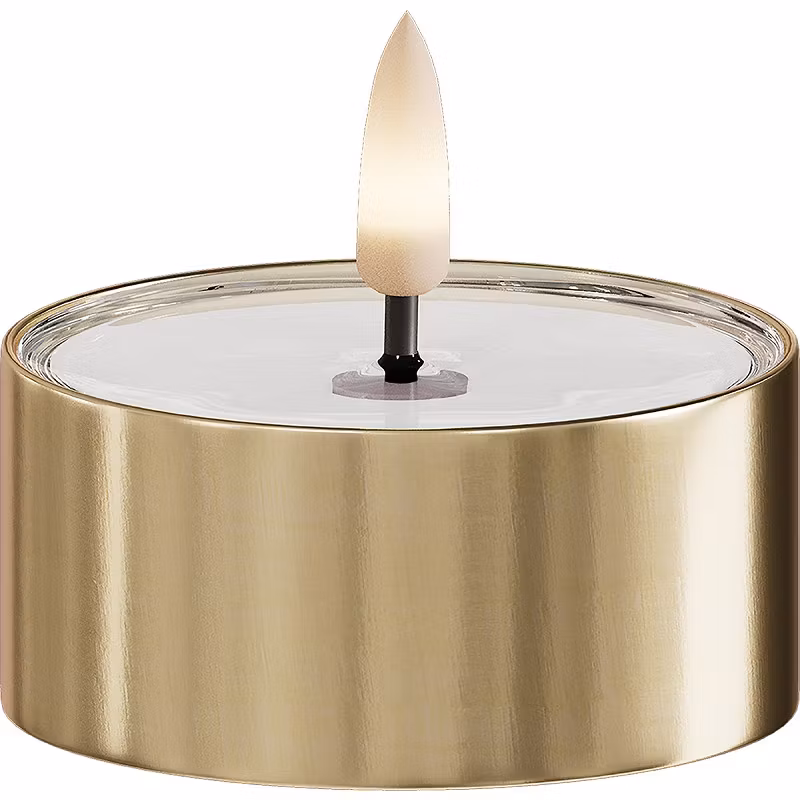 LED metallisk fyrfadslys Guld 2 pk.