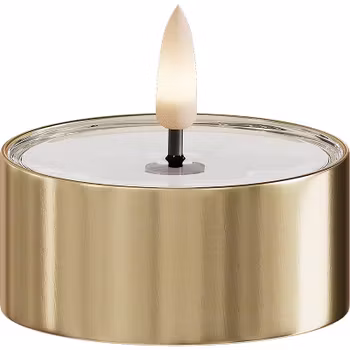 LED metallisk fyrfadslys Guld 2 pk.