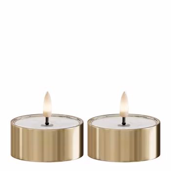 LED metallisk fyrfadslys Guld 2 pk.