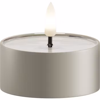 LED metallisk fyrfadslys Salviegrøn 2 pk.