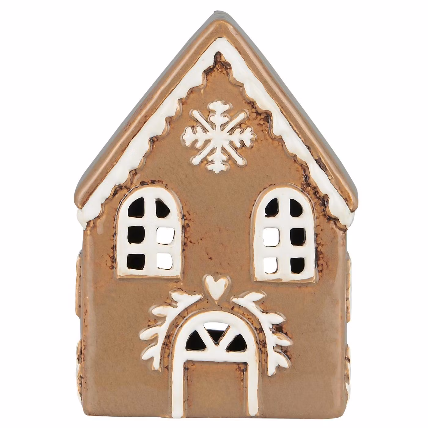 Hus t/fyrfadslys Stillenat Gingerbread snekrystal