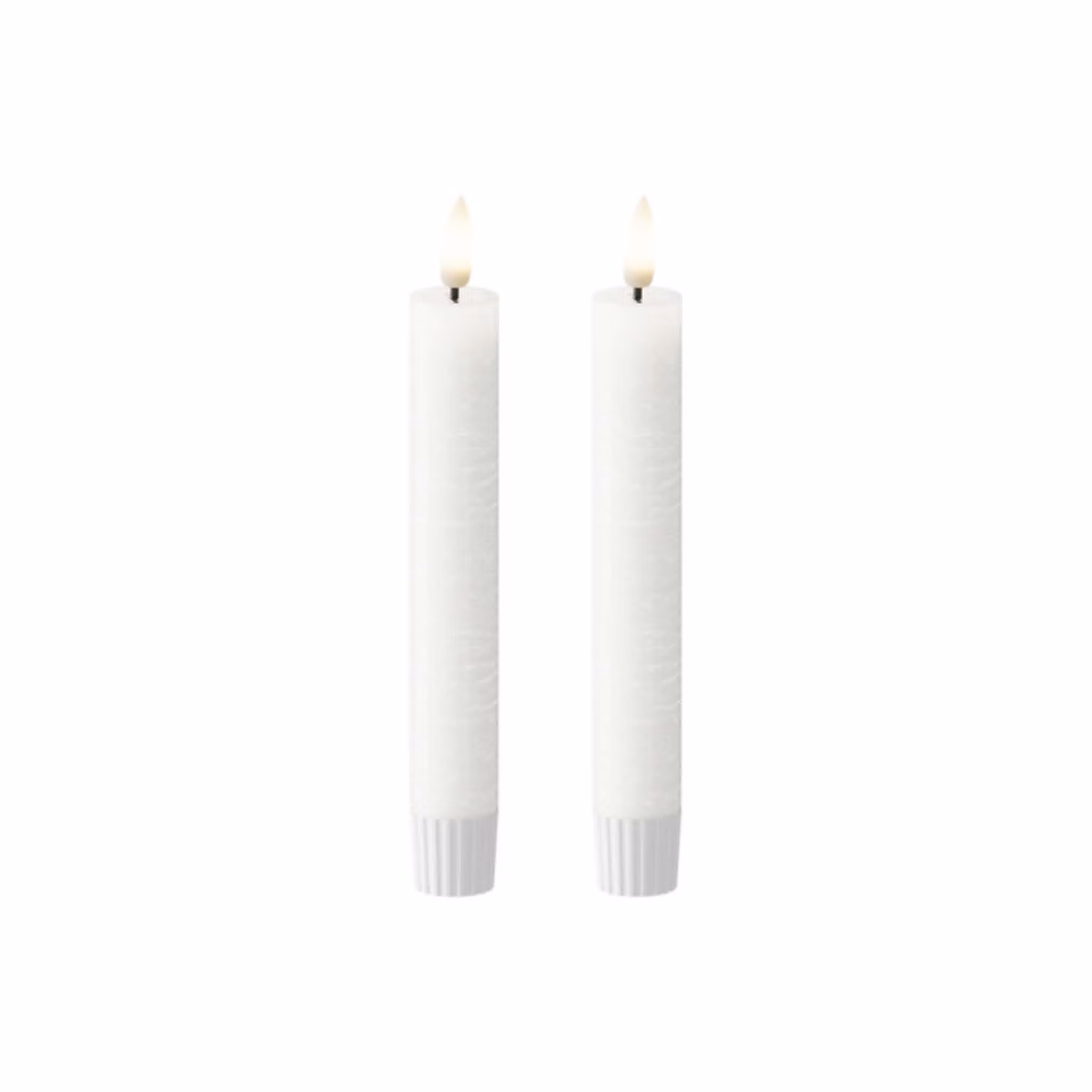 LED Kronelys 2 stk H 18,5 - Hvid Rustik
