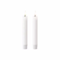 LED Kronelys 2 stk H 18,5 - Hvid Rustik