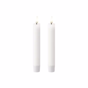 LED Kronelys 2 stk H 18,5 - Hvid Rustik