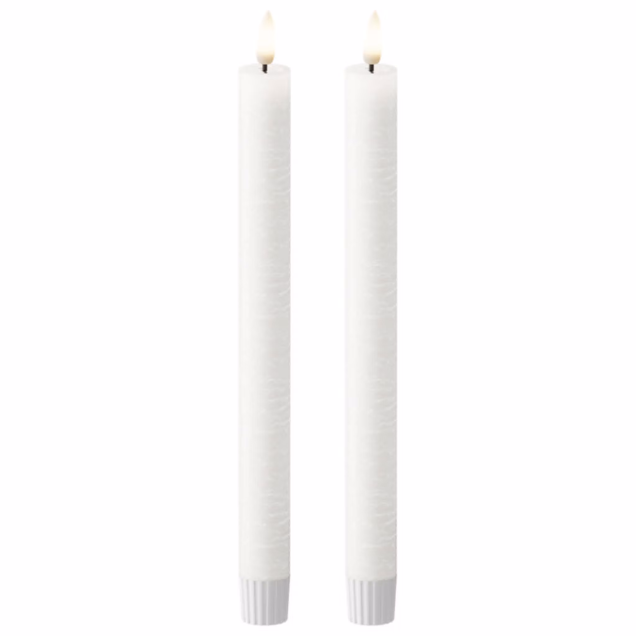 LED Kronelys 2 stk H 24,5 - Hvid Rustik