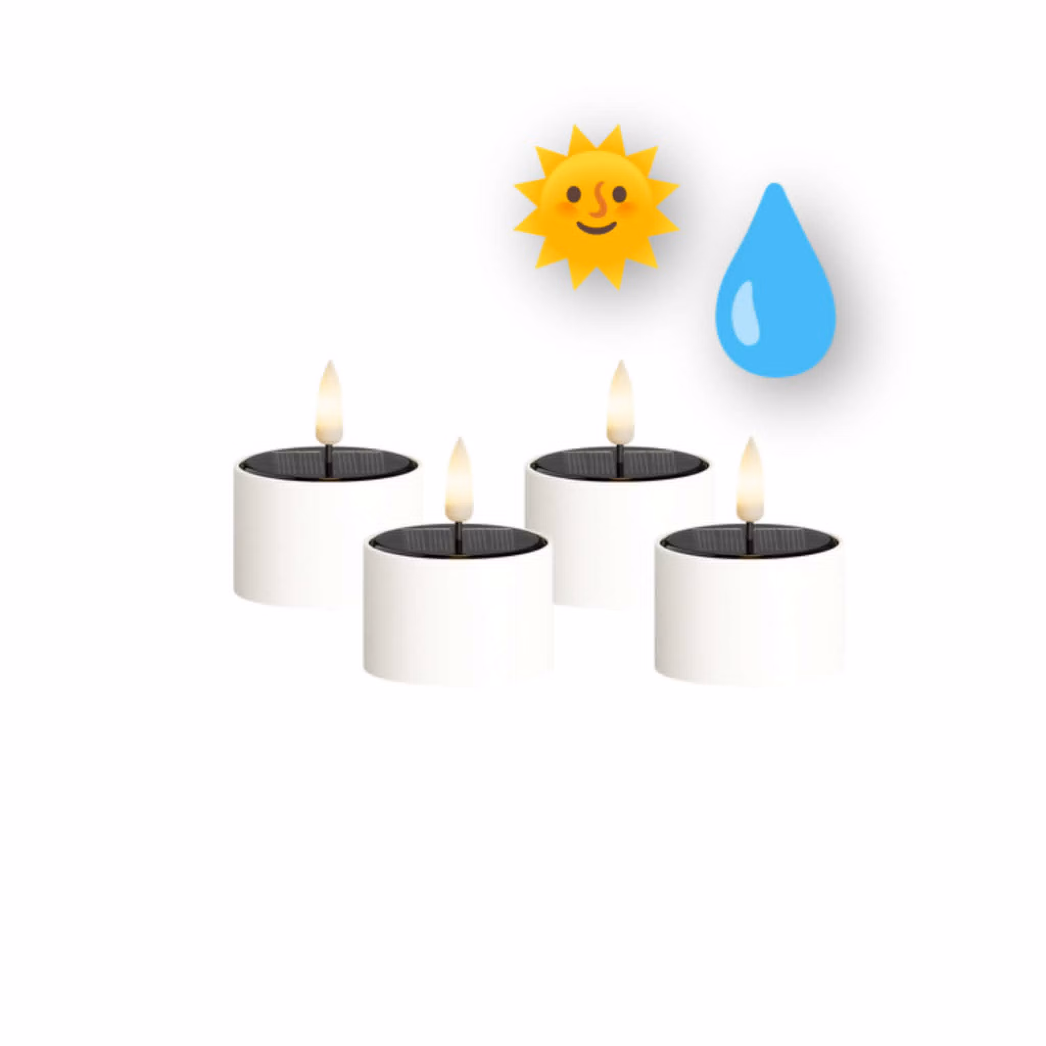 Solcelle fyrfadslys udendørs , 4 stk 3D flamme