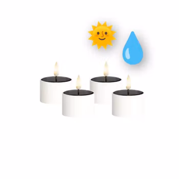Solcelle fyrfadslys udendørs , 4 stk 3D flamme