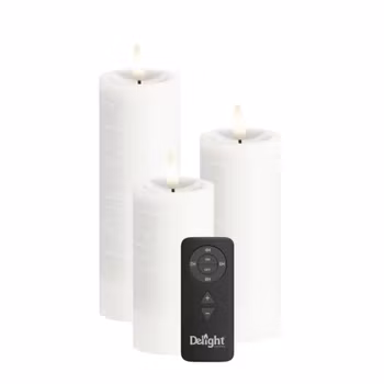 3-Pak LED bloklys Ø 5 cm til indendørs – Hvid