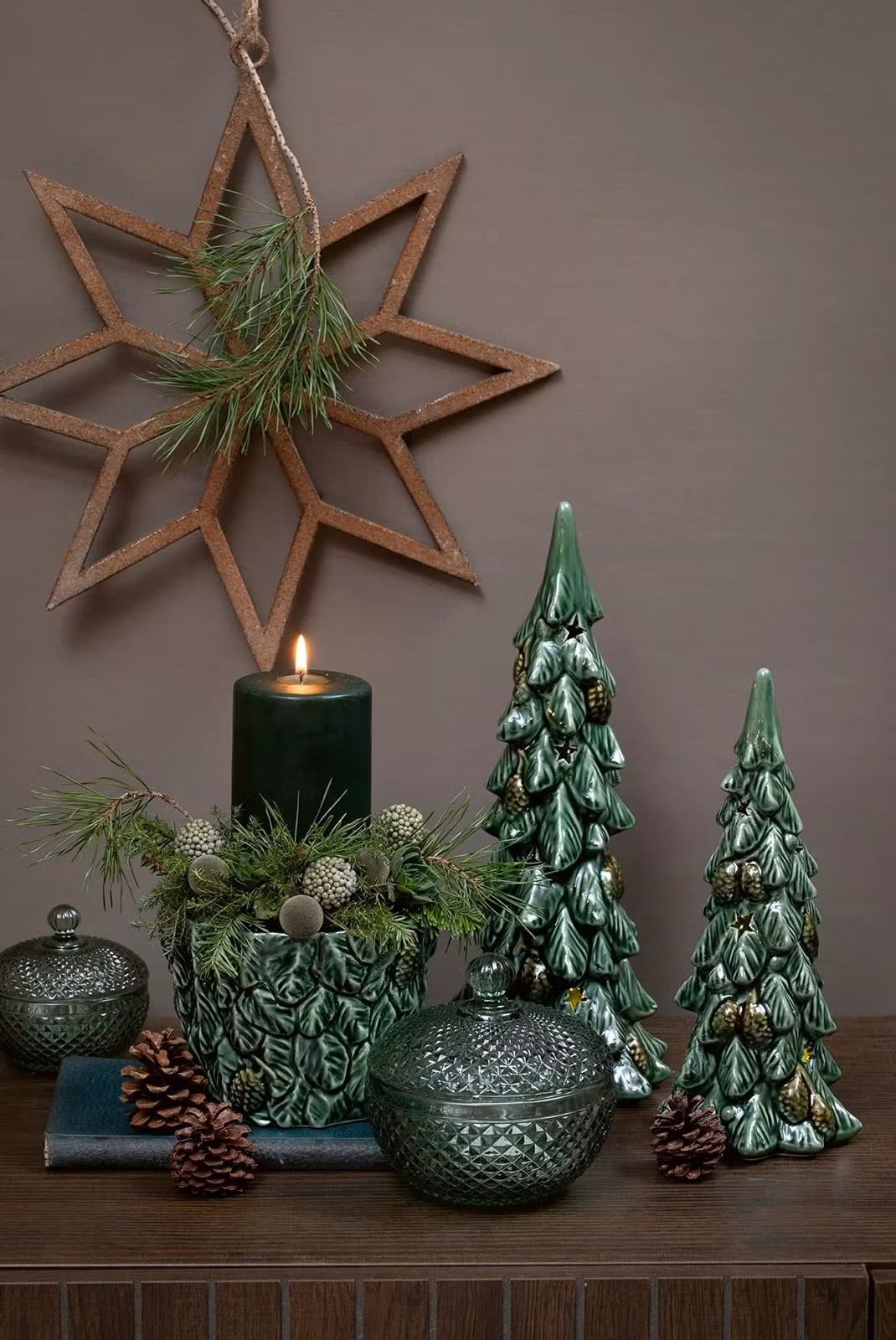 Keramik juletræ med LED