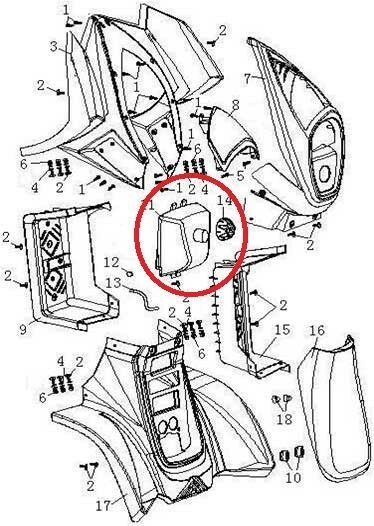 Bensintank ATV 90cc Viarelli Mfl.