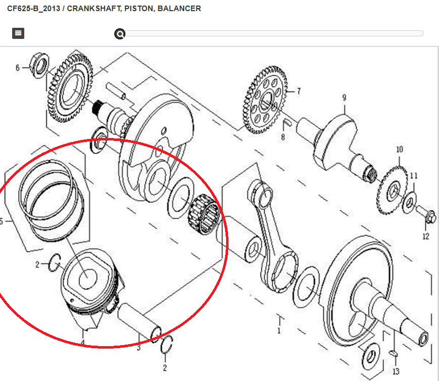 Kolv CF- moto 600cc 0600-040004