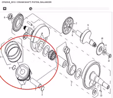 Kolv CF- moto 600cc 0600-040004
