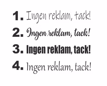 Dekal - Ingen reklam, tack!