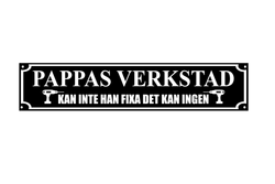 Skylt - Pappas Verkstad