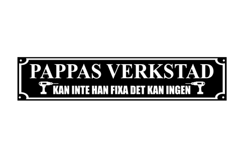 Skylt - Pappas Verkstad