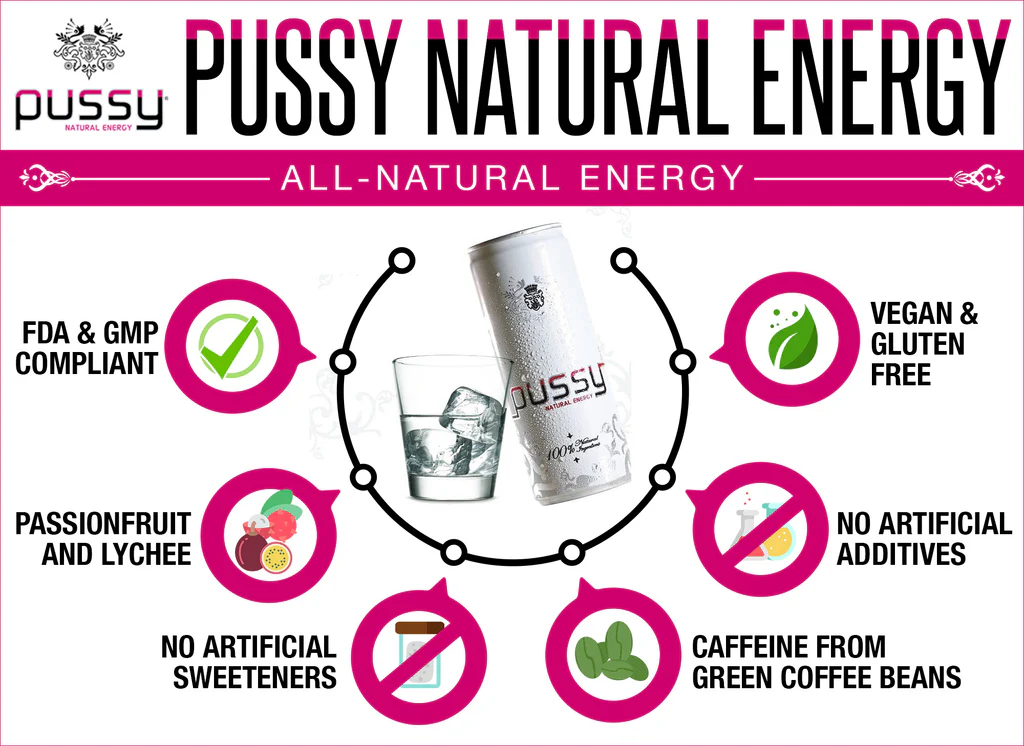 Kopi PUSSY NATURLIG ENERGIDRIKK (6 pack)