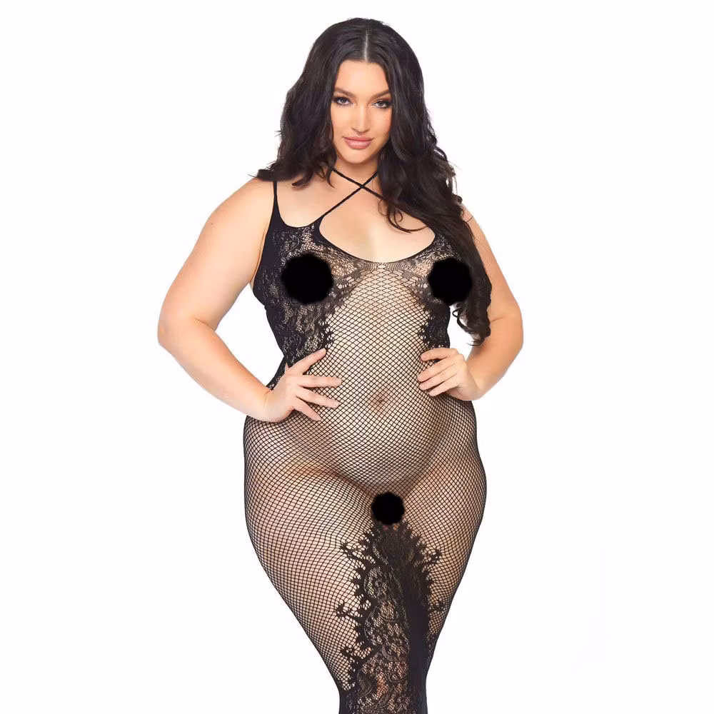 Leg Avenue Dual Strap Halter Dress Plus Size UK 14 to 18
