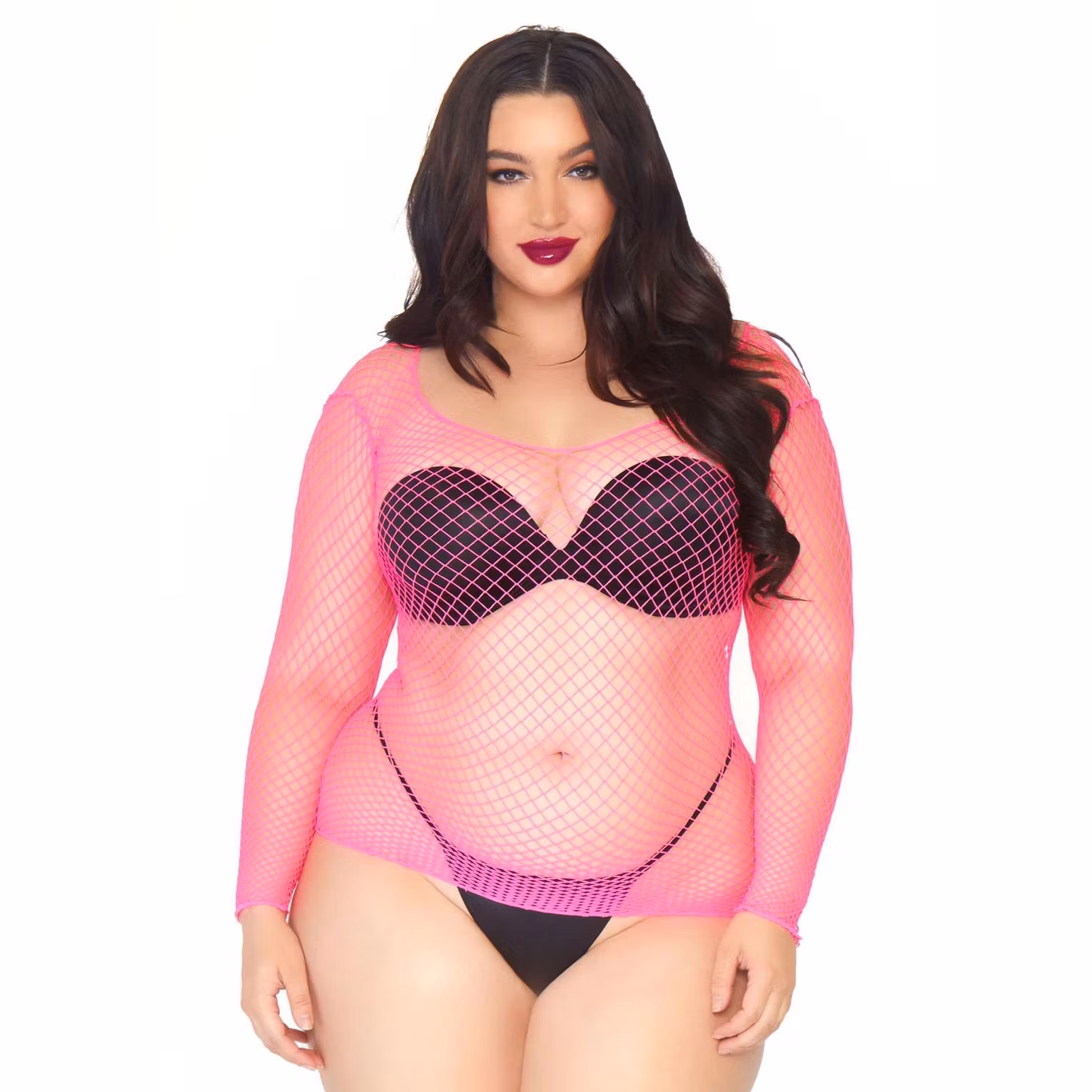 Leg Avenue Net Long Sleeved Shirt Plus Size UK 14 to 18