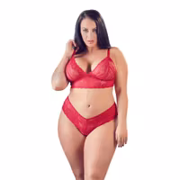 Cottelli Plus Size Red Lace Bra And Briefs